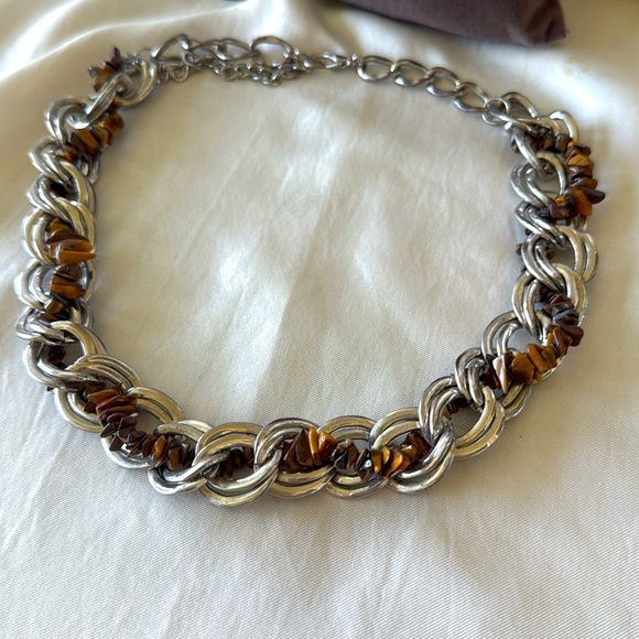 Natural Stone and Silver Links Necklace Bracelet & Earring Set - Picture 10 of 12